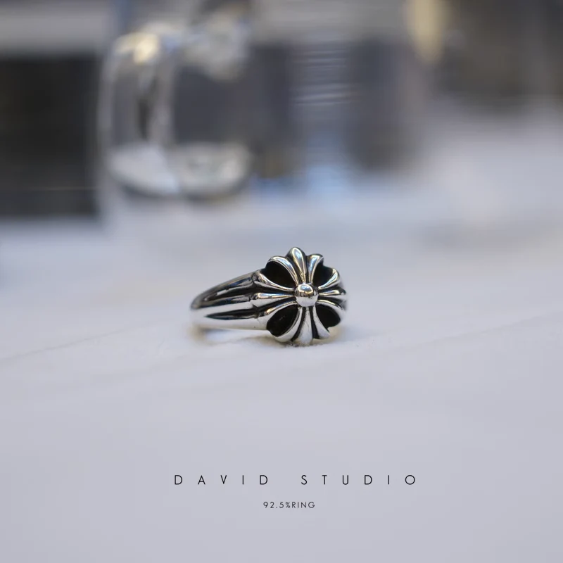 Chrome Hearts Cross Ring - Gothic 925 Sterling Silver Jewelry | David Studio
