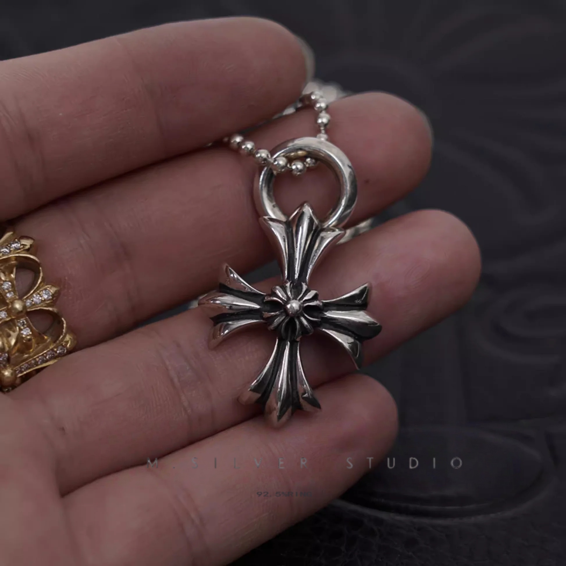 Chrome Hearts Cross Ring - Gothic 925 Sterling Silver Jewelry | David Studio