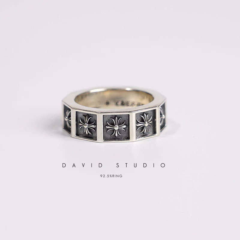 Chrome Hearts Cross Ring - Gothic 925 Sterling Silver Jewelry | David Studio