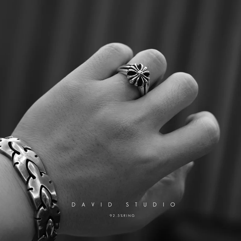 Chrome Hearts Cross Ring - Gothic 925 Sterling Silver Jewelry | David Studio