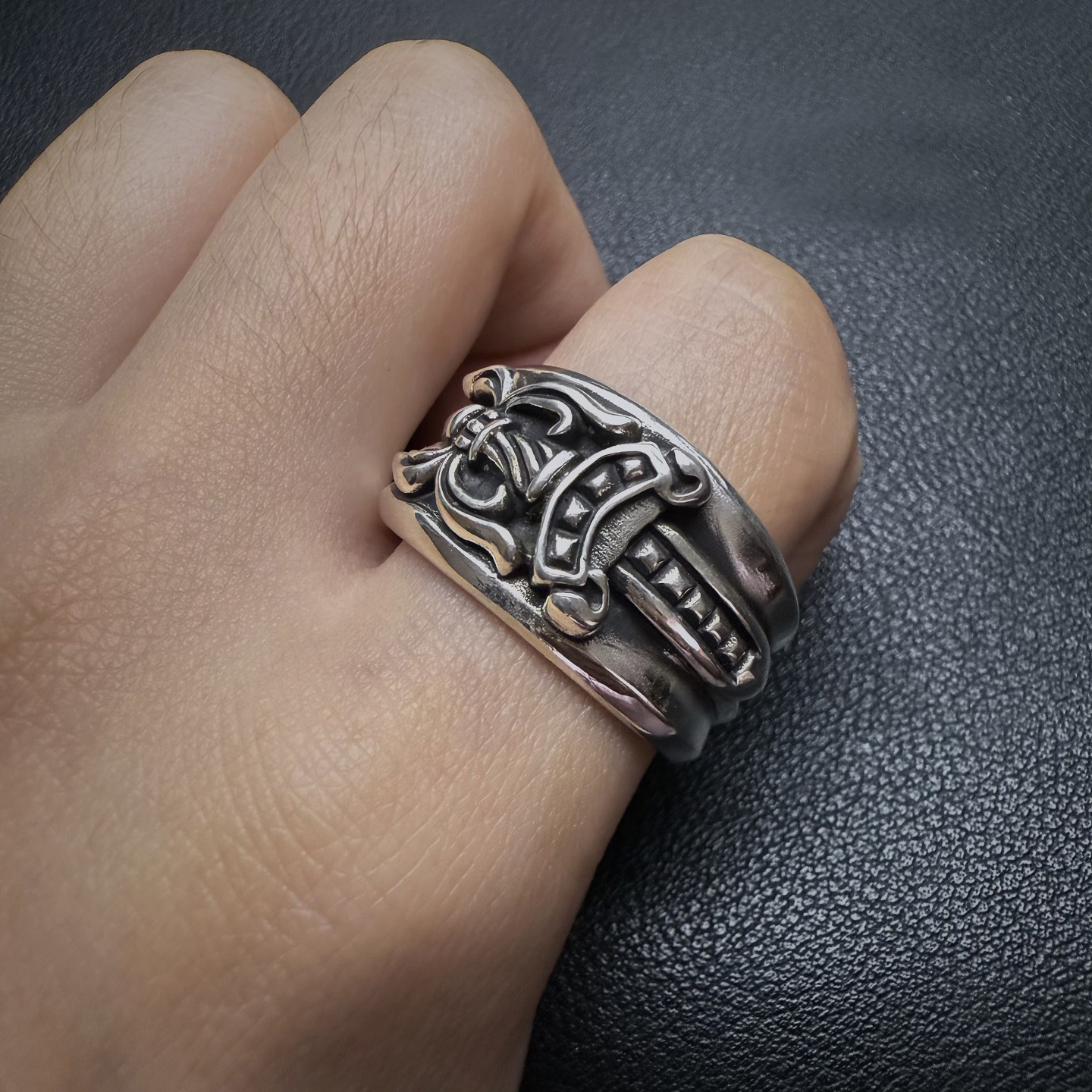 Chrome Hearts Cross Ring - Gothic 925 Sterling Silver Jewelry | David Studio