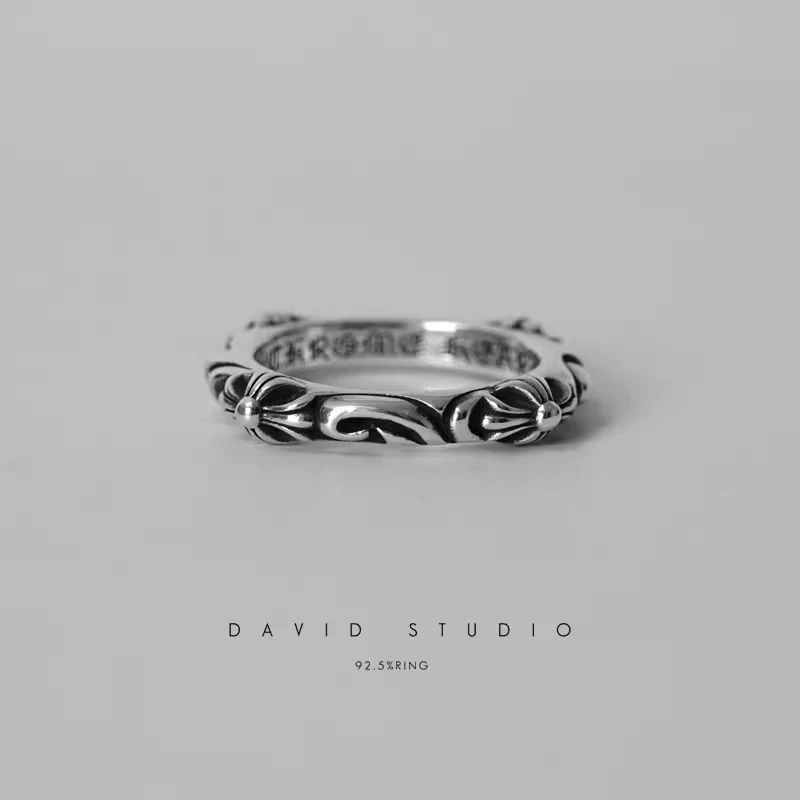 Chrome Hearts Cross Ring - Gothic 925 Sterling Silver Jewelry | David Studio