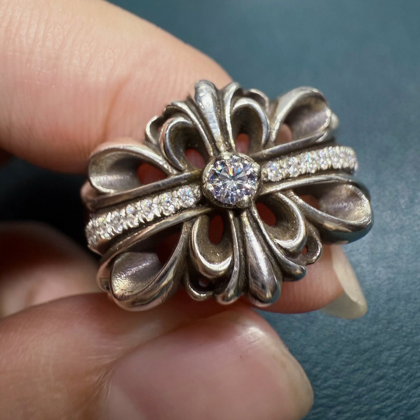 Chrome Hearts Cross Ring - Gothic 925 Sterling Silver Jewelry | David Studio