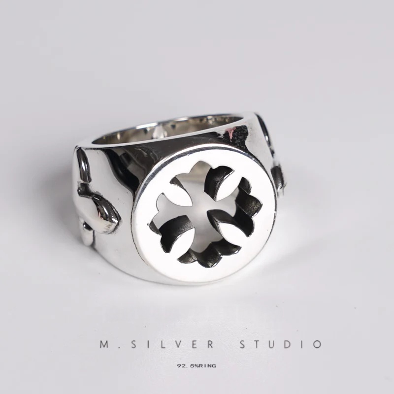 Chrome Hearts Cross Ring - Gothic 925 Sterling Silver Jewelry | David Studio