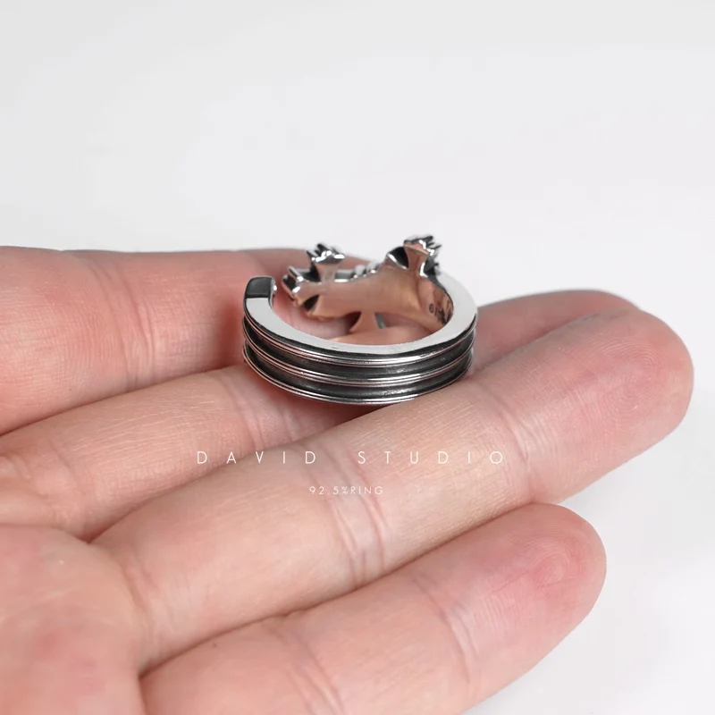 Chrome Hearts Cross Ring - Gothic 925 Sterling Silver Jewelry | David Studio