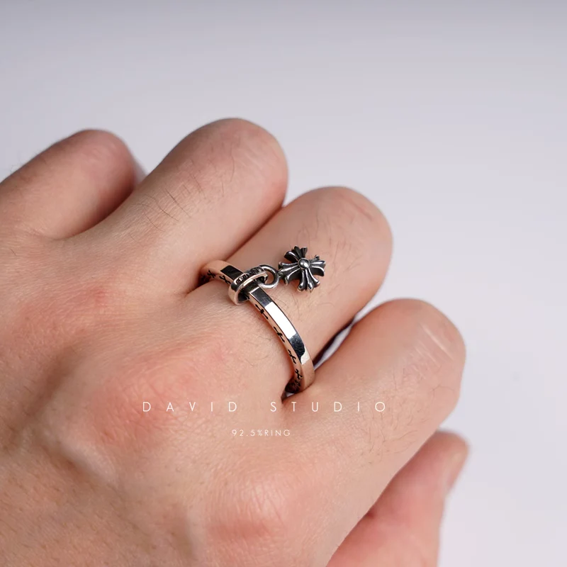 Chrome Hearts Cross Ring - Gothic 925 Sterling Silver Jewelry | David Studio
