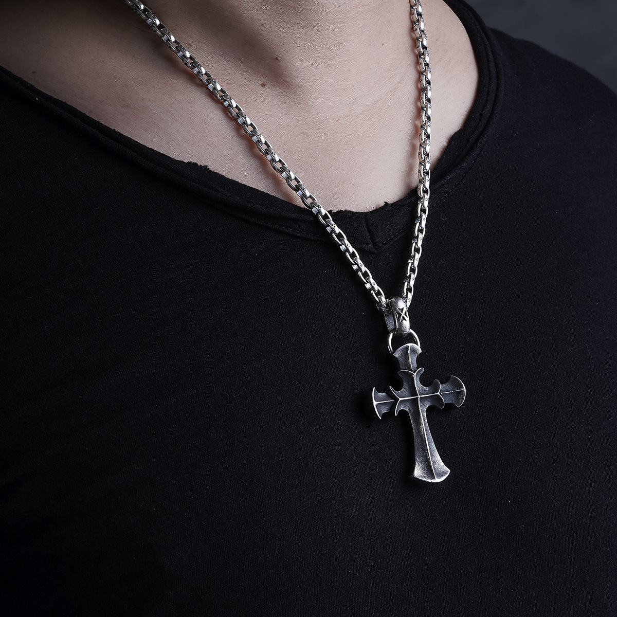 Chrome Hearts Cross Ring - Gothic 925 Sterling Silver Jewelry | David Studio