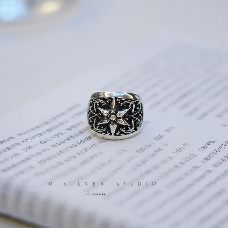 Chrome Hearts Cross Ring - Gothic 925 Sterling Silver Jewelry | David Studio