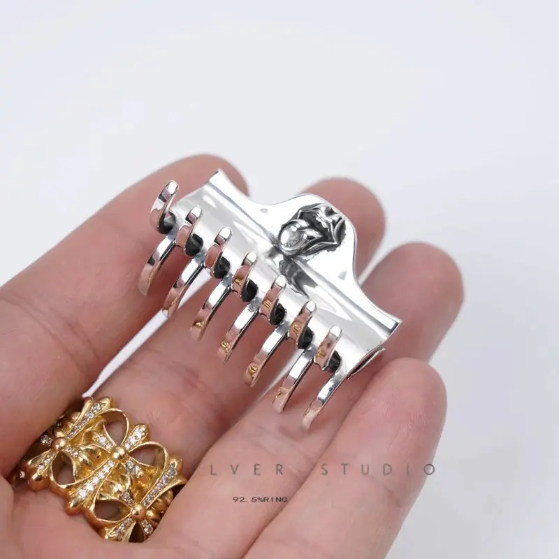 Chrome Hearts Cross Ring - Gothic 925 Sterling Silver Jewelry | David Studio