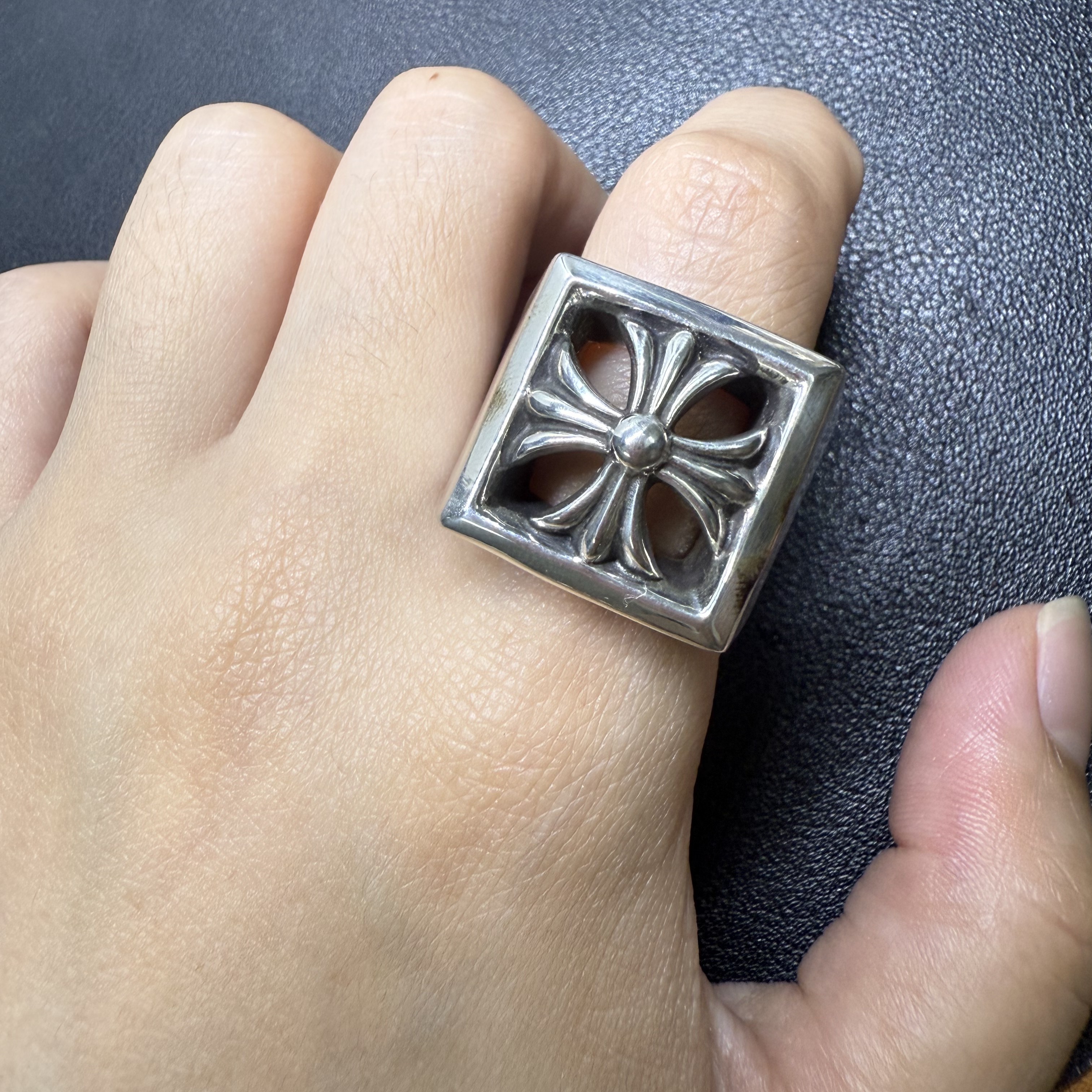 Chrome Hearts Cross Ring - Gothic 925 Sterling Silver Jewelry | David Studio