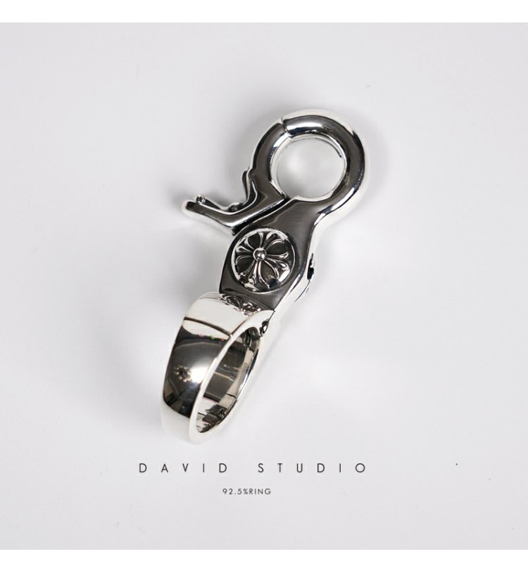 Chrome Hearts Cross Ring - Gothic 925 Sterling Silver Jewelry | David Studio