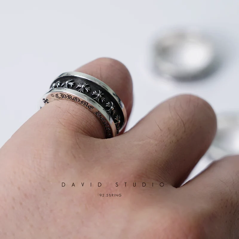 Chrome Hearts Cross Ring - Gothic 925 Sterling Silver Jewelry | David Studio