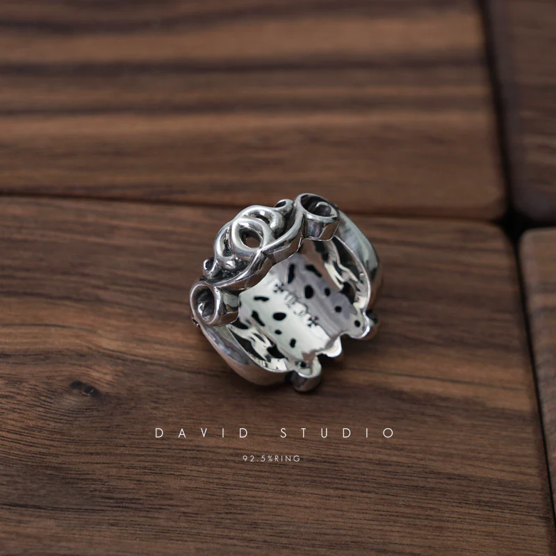 Chrome Hearts Cross Ring - Gothic 925 Sterling Silver Jewelry | David Studio