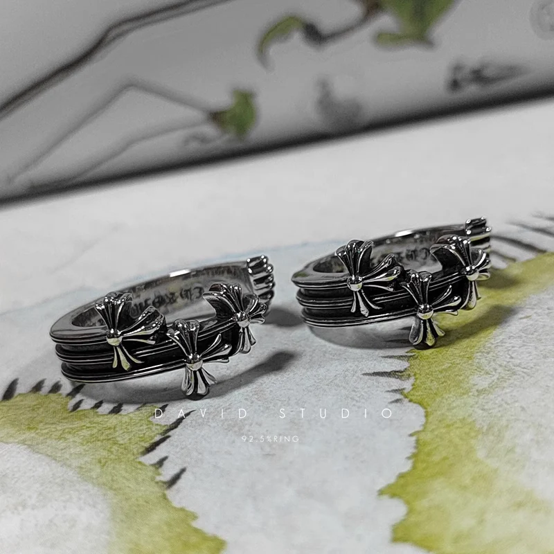 Chrome Hearts Cross Ring - Gothic 925 Sterling Silver Jewelry | David Studio