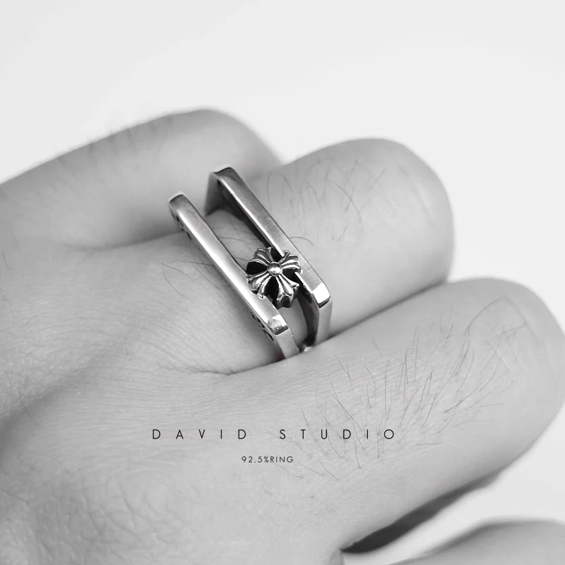 Chrome Hearts Cross Ring - Gothic 925 Sterling Silver Jewelry | David Studio