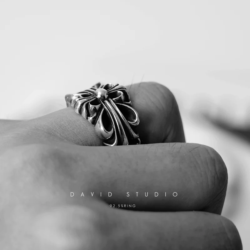 Chrome Hearts Cross Ring - Gothic 925 Sterling Silver Jewelry | David Studio