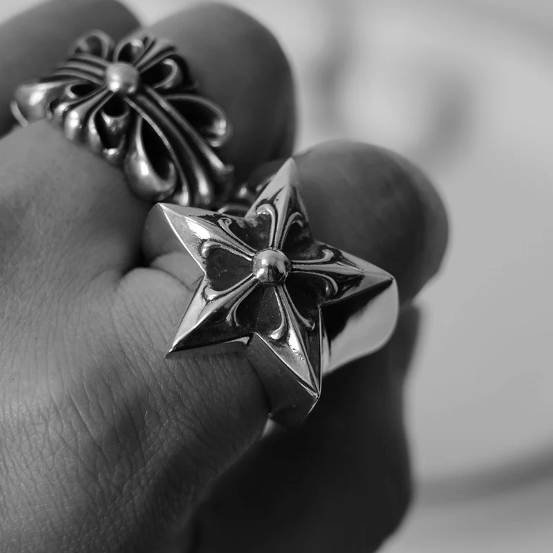 Chrome Hearts Cross Ring - Gothic 925 Sterling Silver Jewelry | David Studio