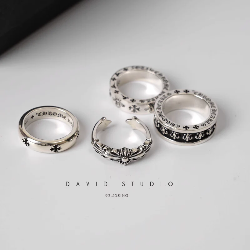 Chrome Hearts Cross Ring - Gothic 925 Sterling Silver Jewelry | David Studio