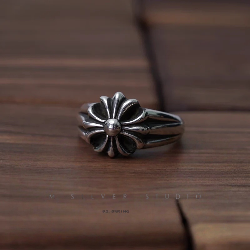 Chrome Hearts Cross Ring - Gothic 925 Sterling Silver Jewelry | David Studio