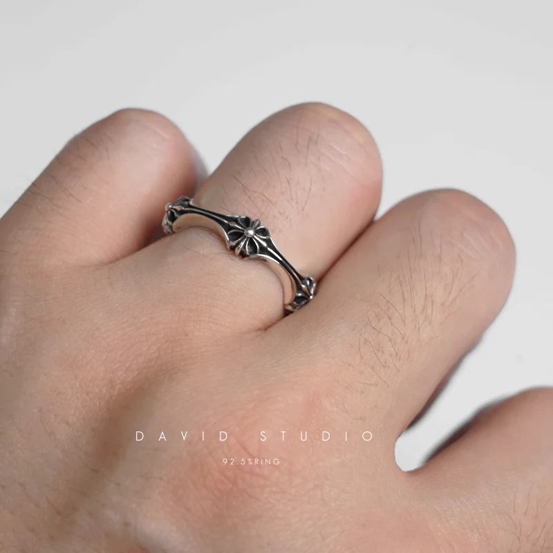 Chrome Hearts Cross Ring - Gothic 925 Sterling Silver Jewelry | David Studio