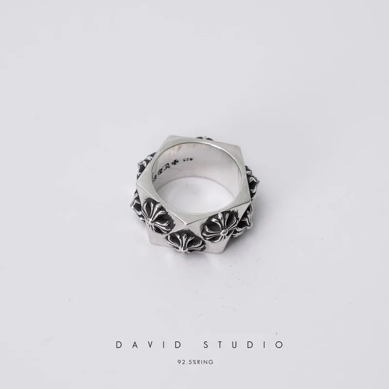 Chrome Hearts Cross Ring - Gothic 925 Sterling Silver Jewelry | David Studio