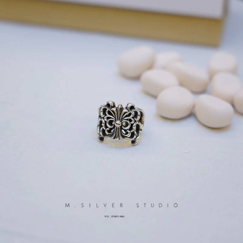 Chrome Hearts Cross Ring - Gothic 925 Sterling Silver Jewelry | David Studio