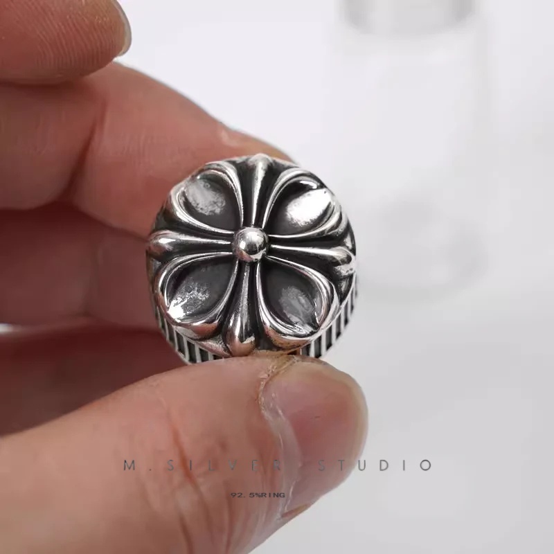Chrome Hearts Cross Ring - Gothic 925 Sterling Silver Jewelry | David Studio