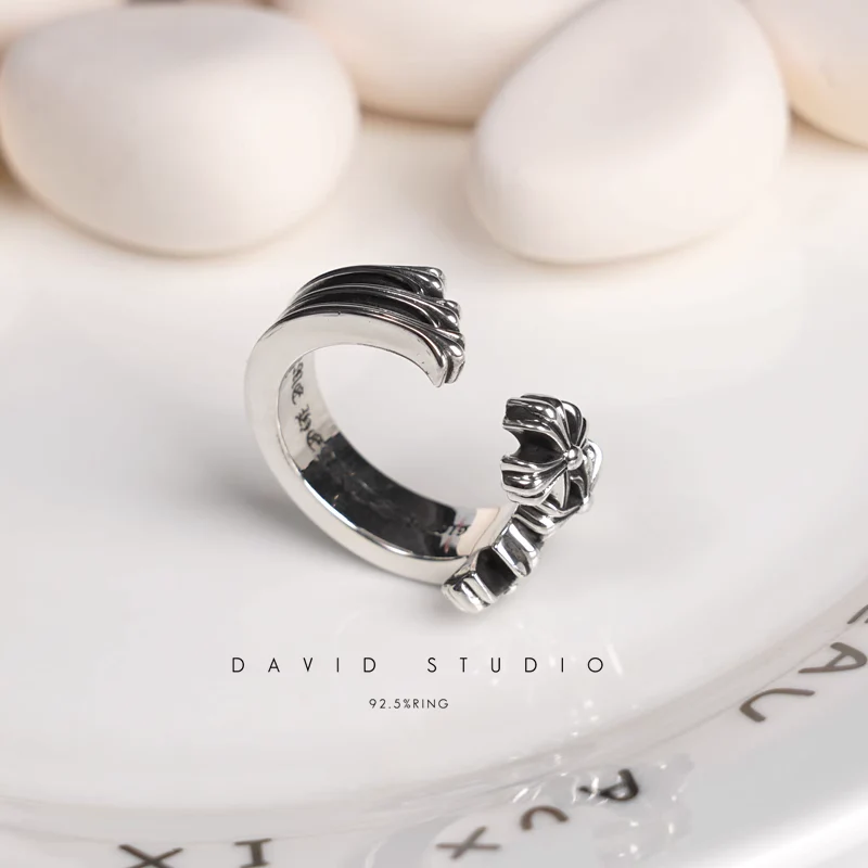Chrome Hearts Cross Ring - Gothic 925 Sterling Silver Jewelry | David Studio