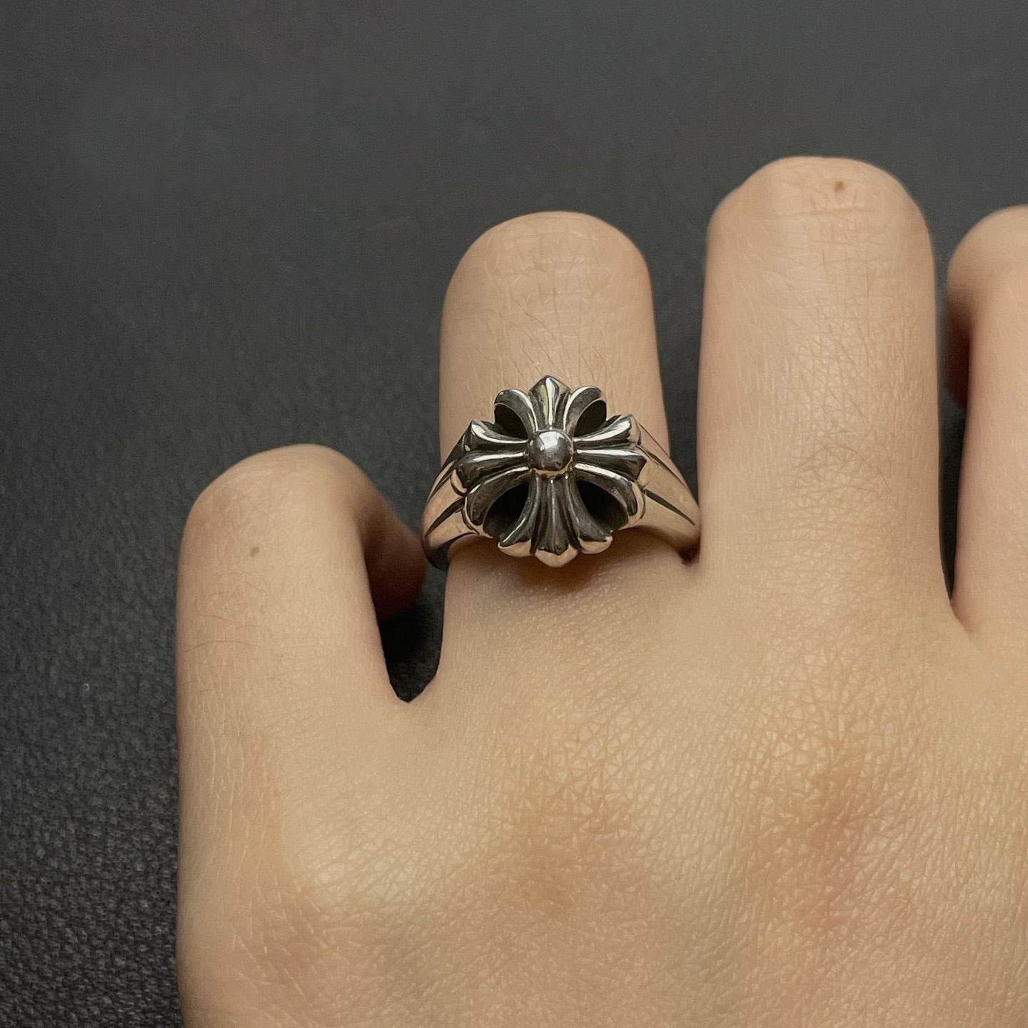 Chrome Hearts Cross Ring - Gothic 925 Sterling Silver Jewelry | David Studio