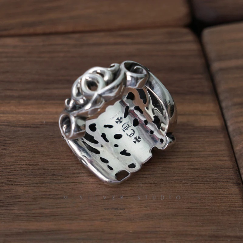 Chrome Hearts Cross Ring - Gothic 925 Sterling Silver Jewelry | David Studio