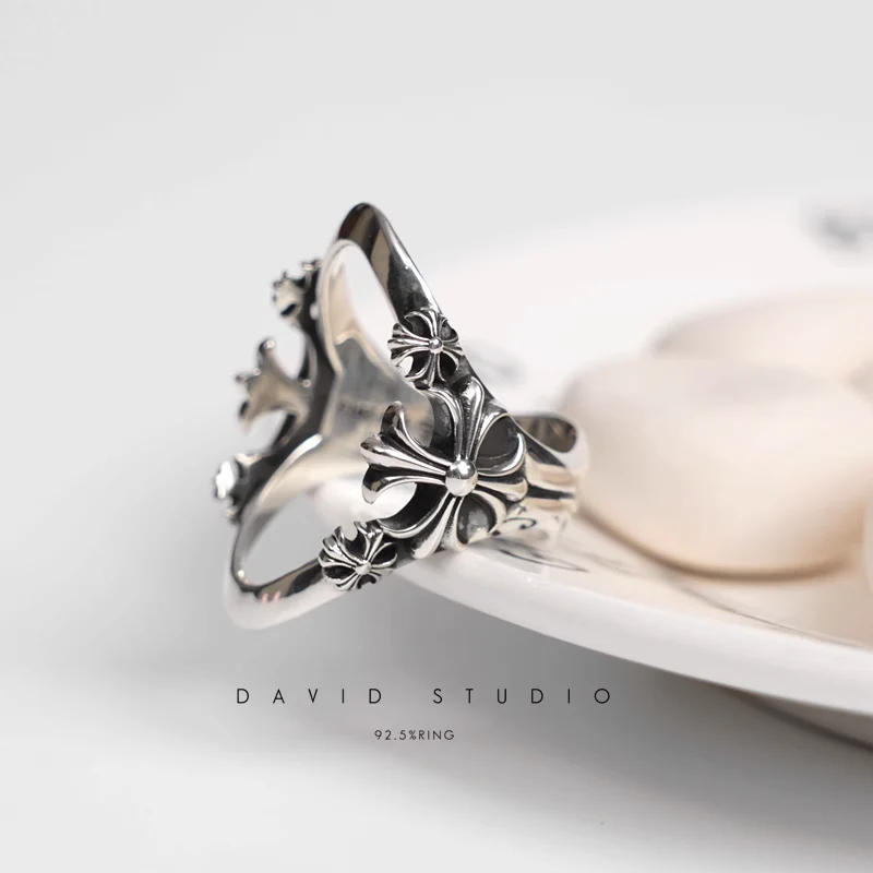 Chrome Hearts Cross Ring - Gothic 925 Sterling Silver Jewelry | David Studio