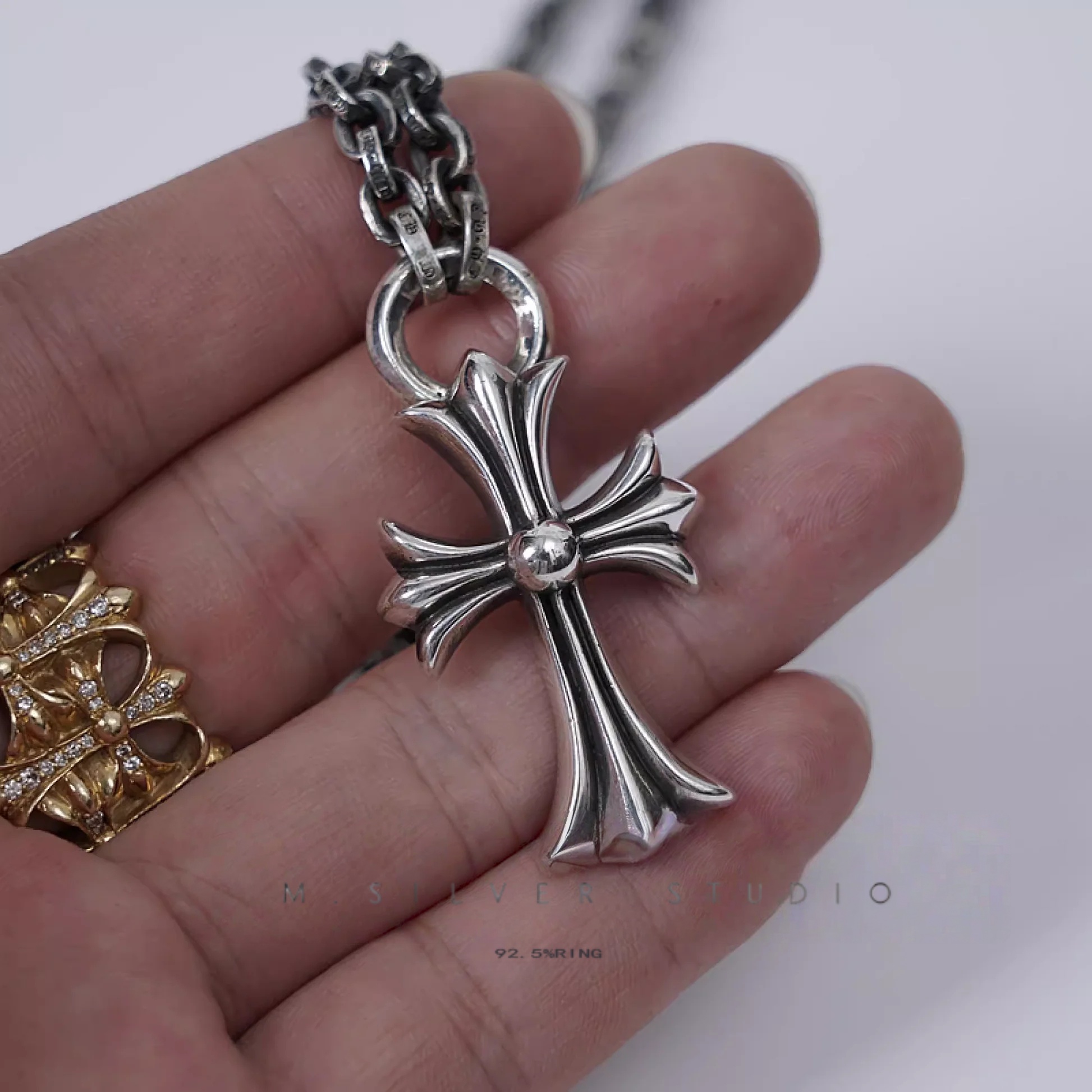 Chrome Hearts Cross Ring - Gothic 925 Sterling Silver Jewelry | David Studio