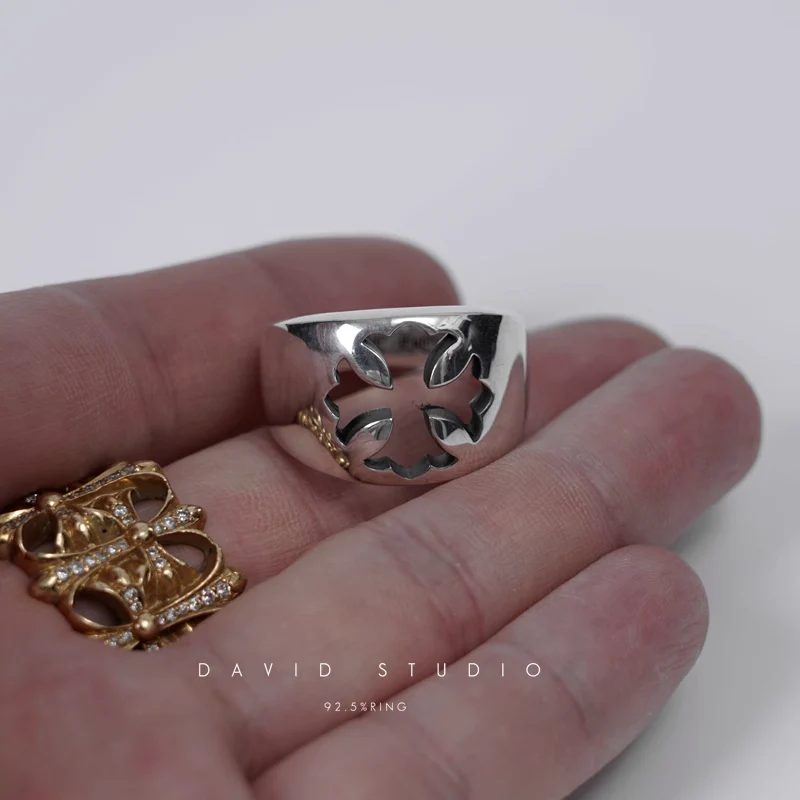 Chrome Hearts Cross Ring - Gothic 925 Sterling Silver Jewelry | David Studio