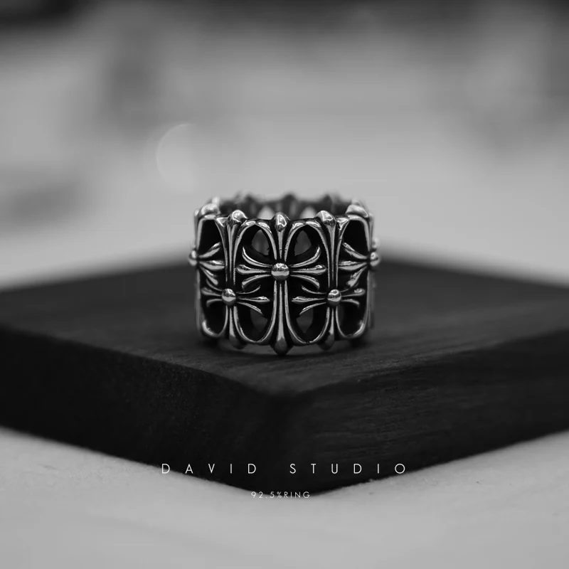 Chrome Hearts Cross Ring - Gothic 925 Sterling Silver Jewelry | David Studio