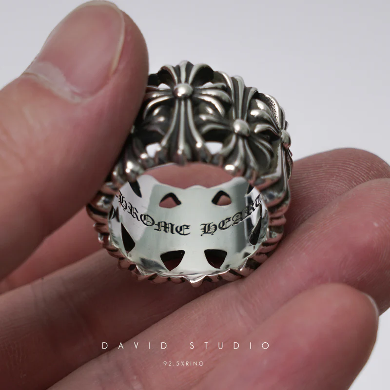 Chrome Hearts Cross Ring - Gothic 925 Sterling Silver Jewelry | David Studio