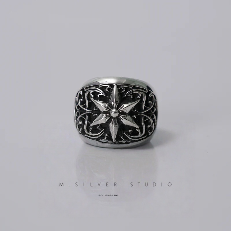 Chrome Hearts Cross Ring - Gothic 925 Sterling Silver Jewelry | David Studio