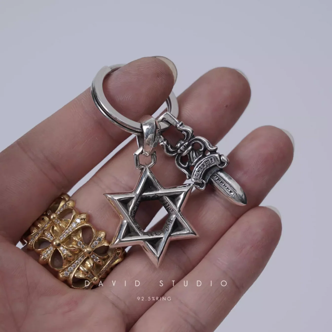 Chrome Hearts Cross Ring - Gothic 925 Sterling Silver Jewelry | David Studio