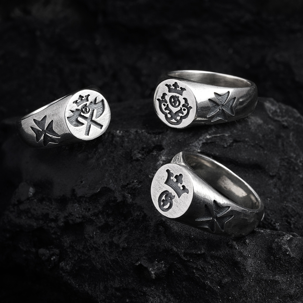 Chrome Hearts Cross Ring - Gothic 925 Sterling Silver Jewelry | David Studio