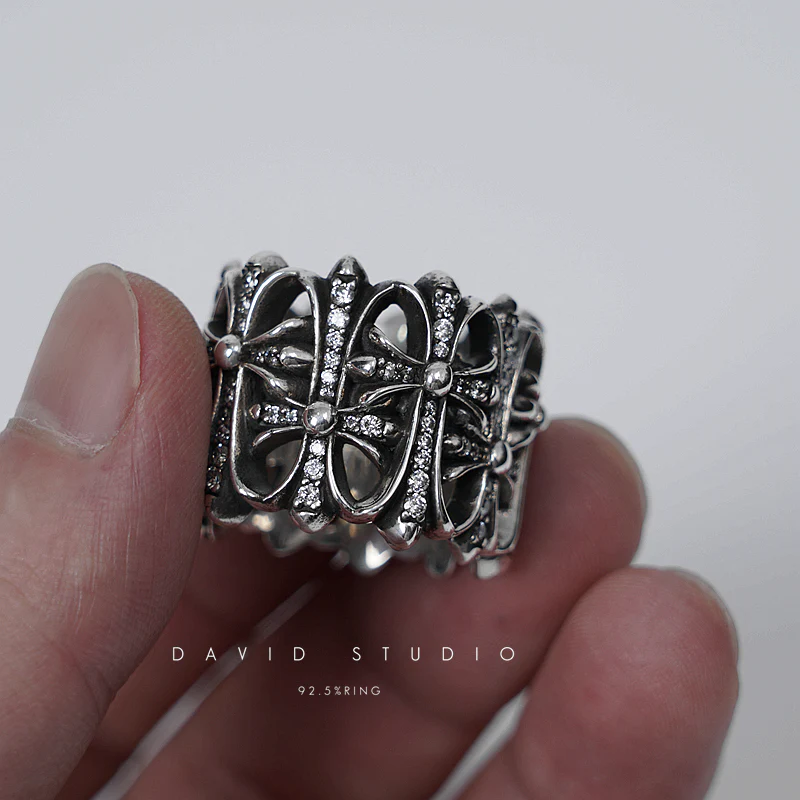 Chrome Hearts Cross Ring - Gothic 925 Sterling Silver Jewelry | David Studio