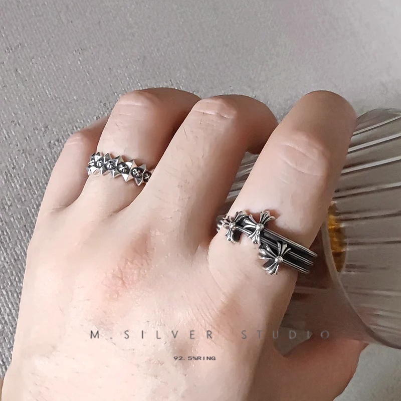 Chrome Hearts Cross Ring - Gothic 925 Sterling Silver Jewelry | David Studio