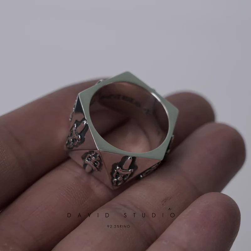 Chrome Hearts Cross Ring - Gothic 925 Sterling Silver Jewelry | David Studio