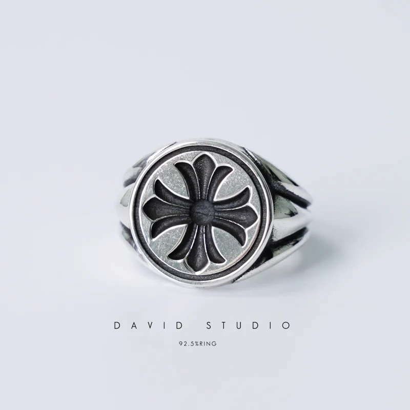 Chrome Hearts Cross Ring - Gothic 925 Sterling Silver Jewelry | David Studio