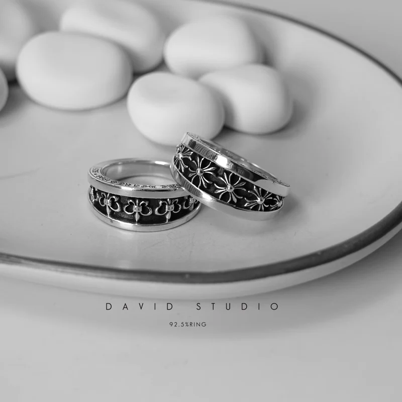 Chrome Hearts Cross Ring - Gothic 925 Sterling Silver Jewelry | David Studio