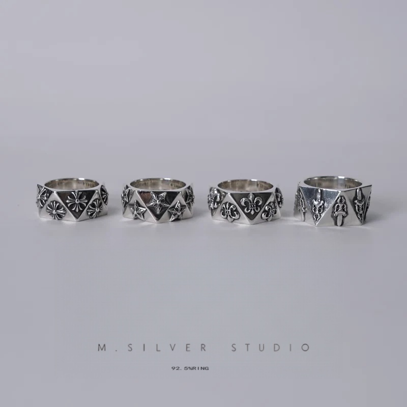 Chrome Hearts Cross Ring - Gothic 925 Sterling Silver Jewelry | David Studio