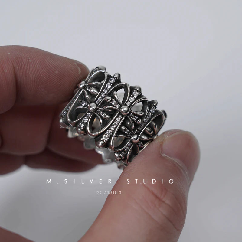 Chrome Hearts Cross Ring - Gothic 925 Sterling Silver Jewelry | David Studio