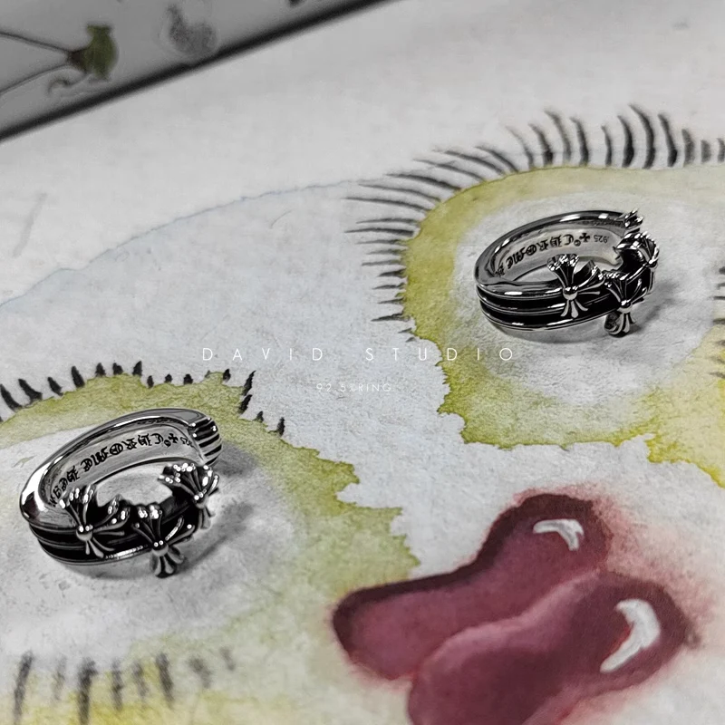 Chrome Hearts Cross Ring - Gothic 925 Sterling Silver Jewelry | David Studio