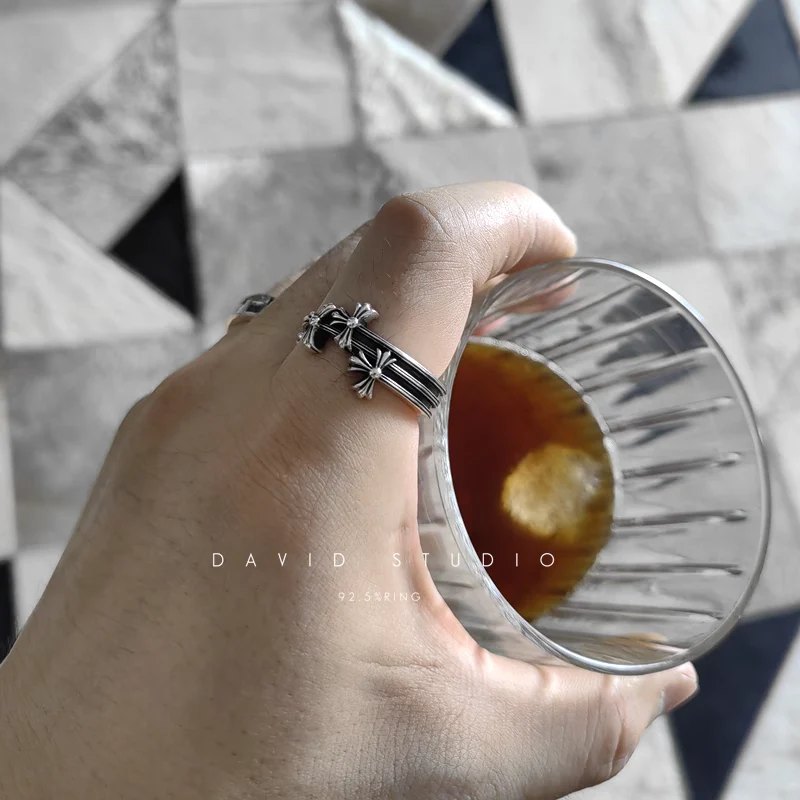 Chrome Hearts Cross Ring - Gothic 925 Sterling Silver Jewelry | David Studio