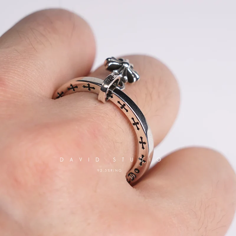 Chrome Hearts Cross Ring - Gothic 925 Sterling Silver Jewelry | David Studio