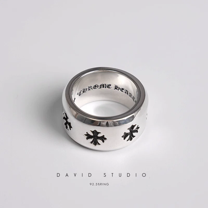 Chrome Hearts Cross Ring - Gothic 925 Sterling Silver Jewelry | David Studio