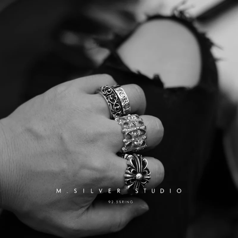 Chrome Hearts Cross Ring - Gothic 925 Sterling Silver Jewelry | David Studio